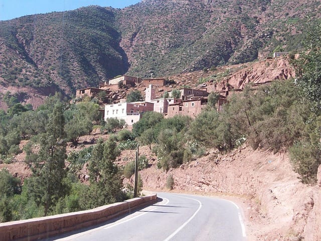high, atlas, mountains, mountain village, landscape, col tizi n'tichka, road to ouarzazate